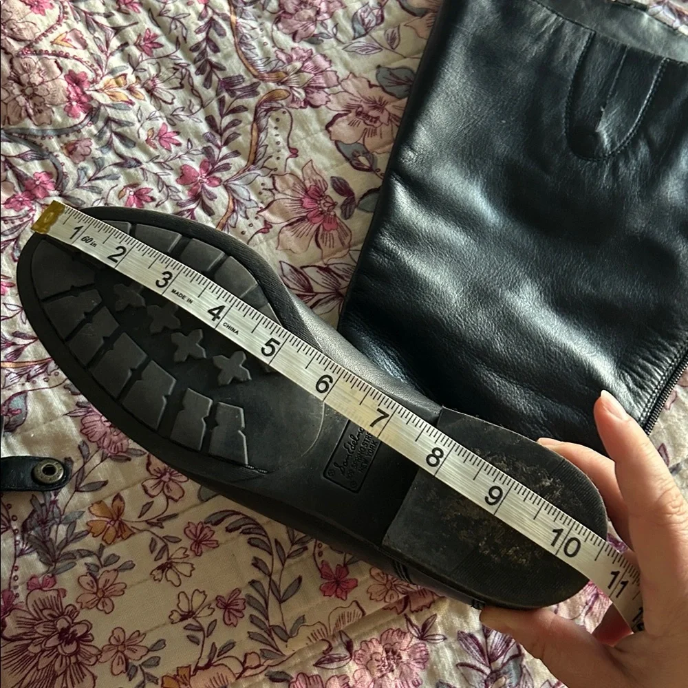 Sam Edelman Wide Calf Sz 7.5 Penny Black Leather Knee-High Riding Boots